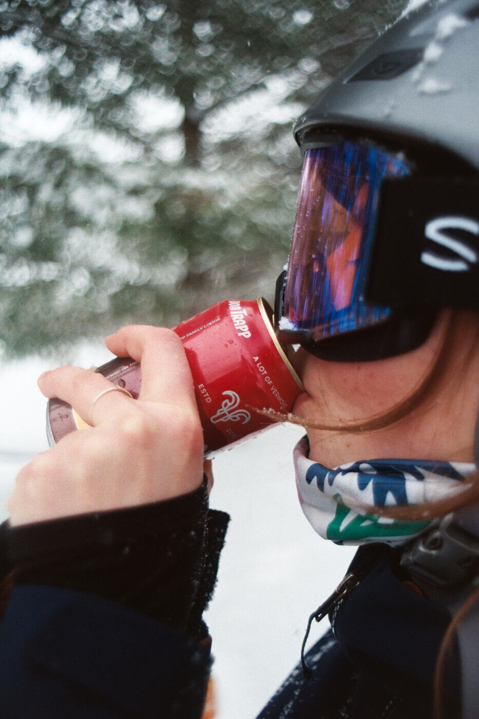 skier drinking vienna