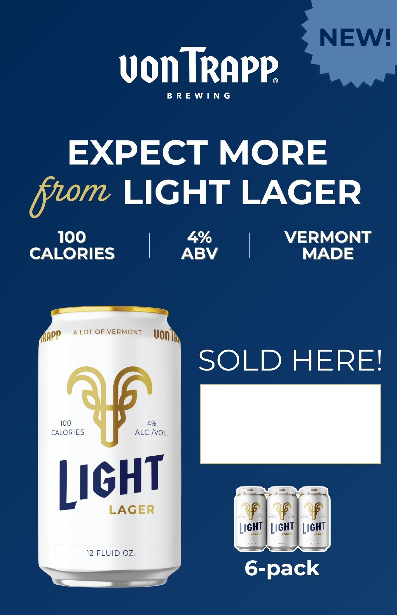 a white can with gold text and several cans